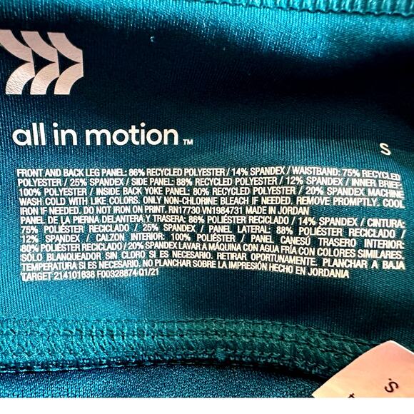 Athletic Back Zip Pocket Elastic Waist Logo All in Motion Shorts Teal size S - Picture 11 of 11